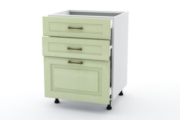 Set of fronts for a floor cabinet with 3 drawers Bella