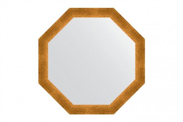 Wall mirror in a baguette frame EVOFORM Octagon BY 3974, etched gold 65x65 cm