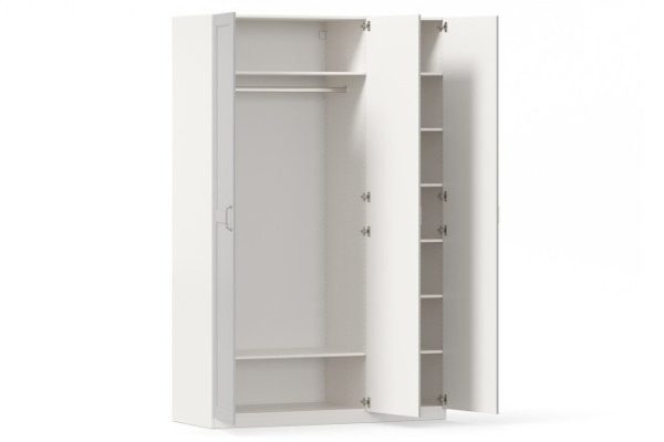 Wardrobe 3-door Oscar Siena 150x236x59.6 cm, white, gray