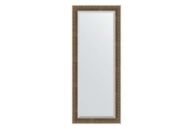 Floor mirror with bevel in a baguette frame EVOFORM BY 6132 silver monogram 84x204 cm