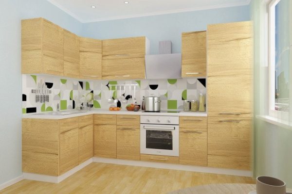 Modular kitchen set Amika 3x1.4 m oak Halifax