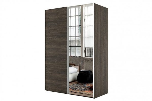 Sliding wardrobe 2-door Comet 200x220 cm wenge Mali, wenge Mali facades, mirror