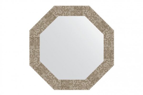 Wall mirror in a baguette frame EVOFORM Octagon BY 7310, titanium honeycomb 57x57 cm