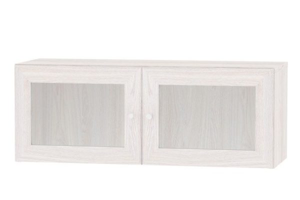 Mezzanine with glass doors bookcase Harris 80 cm