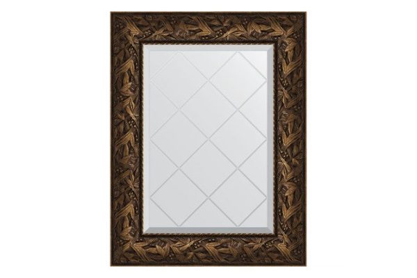 Wall mirror with engraving in a baguette frame EVOFORM Byzantium bronze 99x124 cm