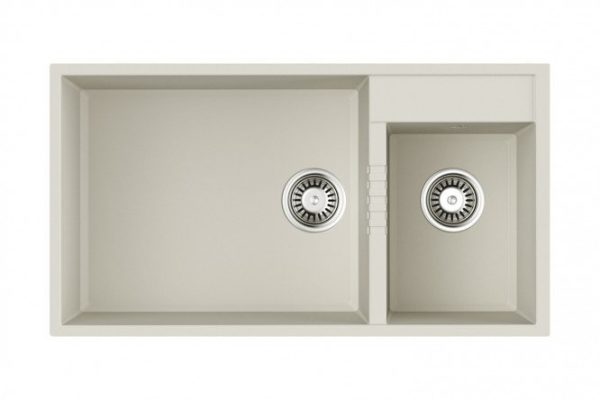 Inset sink OMOIKIRI Tedori 85-2-U-WH 4993943, white 85x46.5x21.5 cm