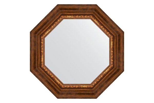 Wall mirror in a baguette frame EVOFORM Octagon BY 3790, Roman bronze 56.6x56.6 cm