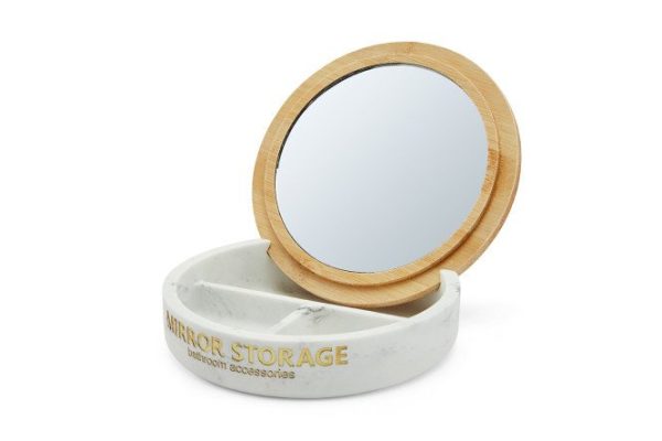 BERKRAFT Scandica cosmetic mirror with organizer Tabletop, 13.8x12x18.5 cm