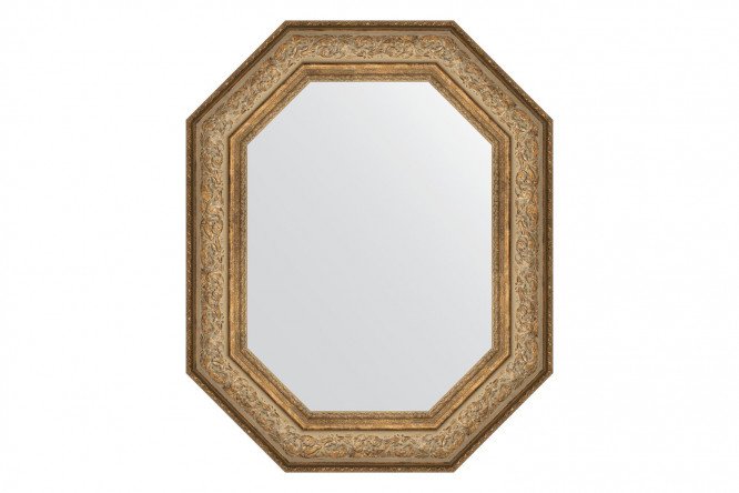 Wall mirror in a baguette frame EVOFORM Polygon BY 7250, antique bronze vignette 65x80 cm