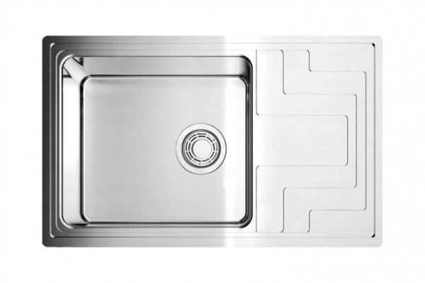 Inset sink with wing OMOIKIRI Mizu 78-LB-IN 4973729, stainless steel 78x48x19.5 cm