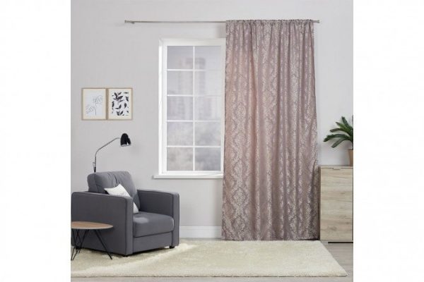 Ribbon curtain MICASA Amedea 150x280 cm, 1 piece, color purple, beige