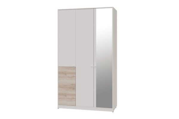 Wardrobe for clothes and linen 3-door with mirror SCANDICA Vendela