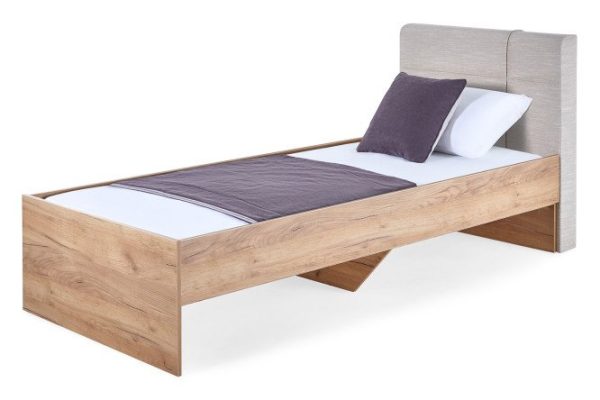 Bed Modex-2 90x200 cm color oak gold, beige