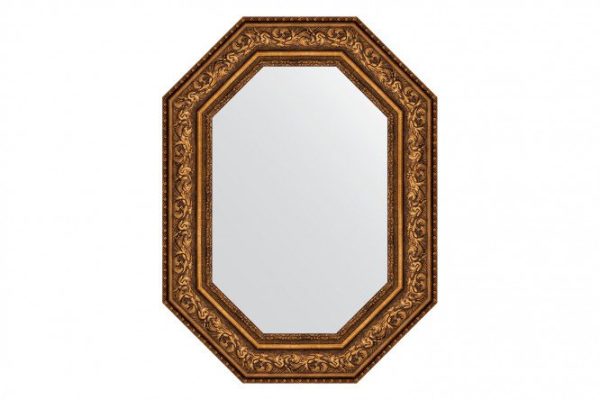 Wall mirror in a baguette frame EVOFORM Polygon BY 7257, aged bronze vignette 60x80 cm