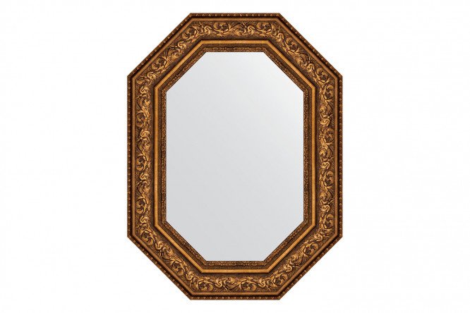 Wall mirror in a baguette frame EVOFORM Polygon BY 7257, aged bronze vignette 60x80 cm