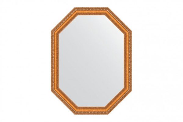 Wall mirror in a baguette frame EVOFORM Polygon BY 7046, gold beads on bronze 56x71 cm
