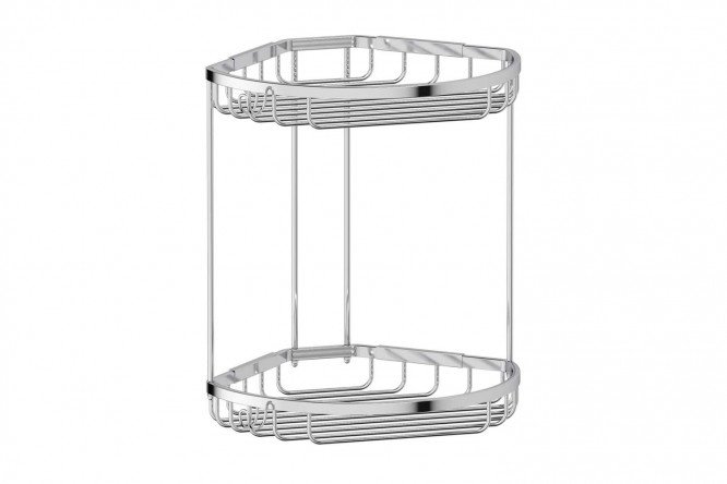 Corner lattice shelf 2-tier with hooks FBS Ryna 24.2x29.4x22.4 cm