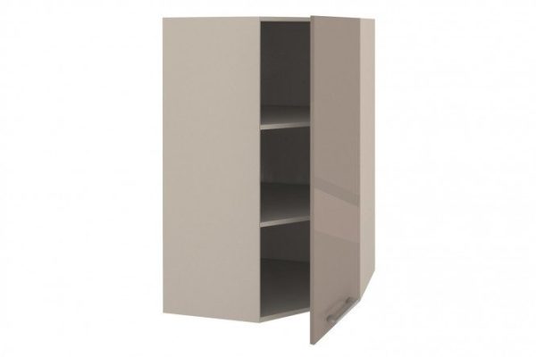 Front for wall-mounted corner cabinet Amika 36.3x95.6 cm, stone gray color