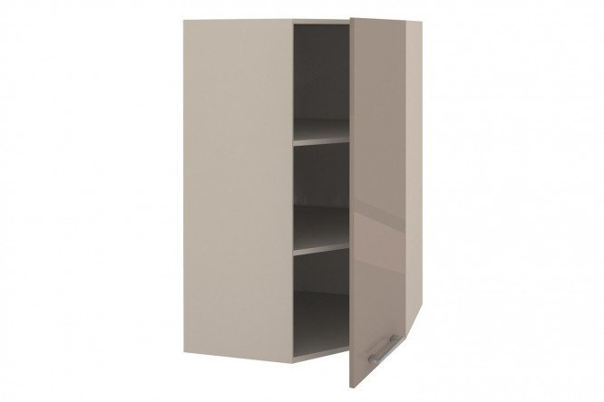 Front for wall-mounted corner cabinet Amika 36.3x95.6 cm, stone gray color