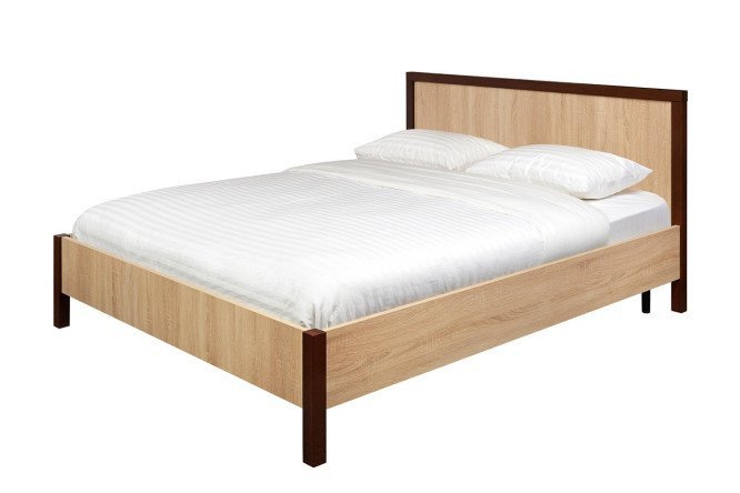 Bauhaus bed color Sonoma oak, chocolate walnut 140x200 cm