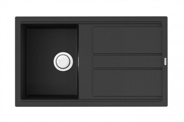 Inset sink with wing OMOIKIRI Kitagawa 86-GB 4993808, graphite 86x51x20 cm