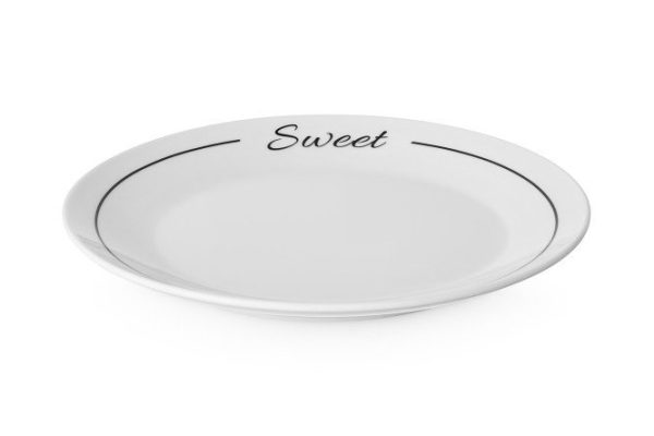 Dessert plate Text Bone china, 19 cm