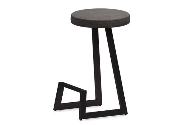 Bar stool Horeca Cors 38x75x38 cm, upholstery color gray, legs black