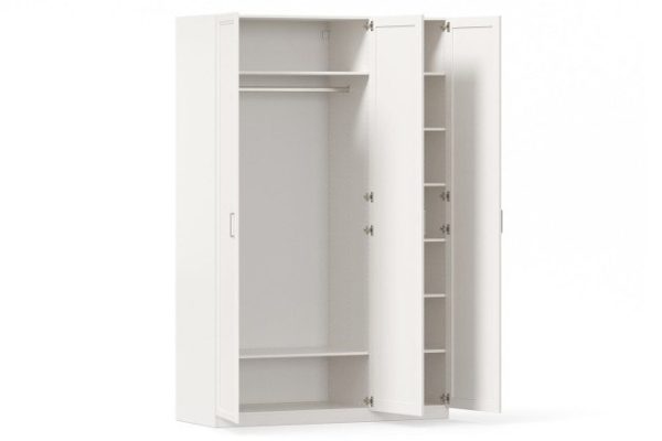 Wardrobe 3-door Oscar Gloria 150x236x60.2 cm, white