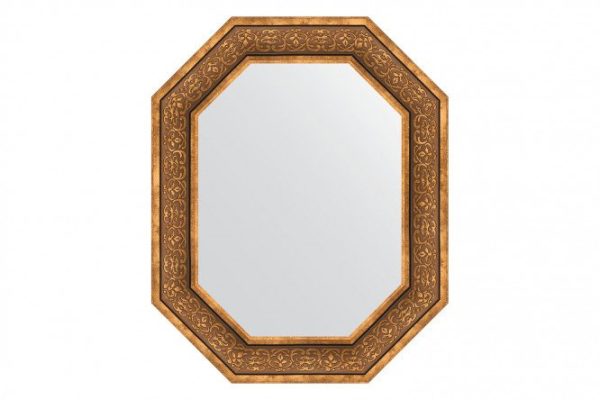 Wall mirror in a baguette frame EVOFORM Polygon BY 7234, bronze monogram 64x79 cm