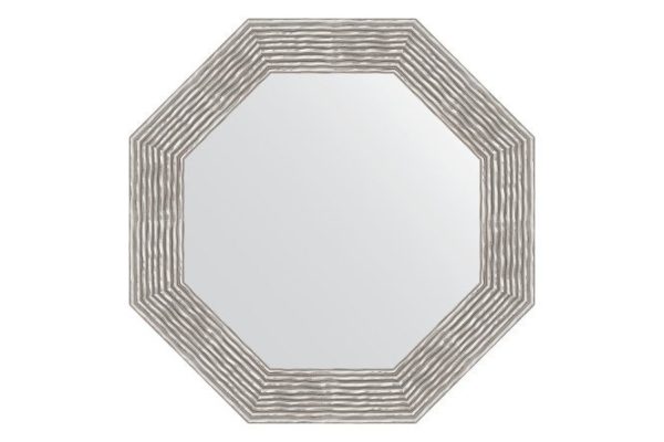 Wall mirror in a baguette frame EVOFORM Octagon BY 3809, wave chrome 66.6x66.6 cm
