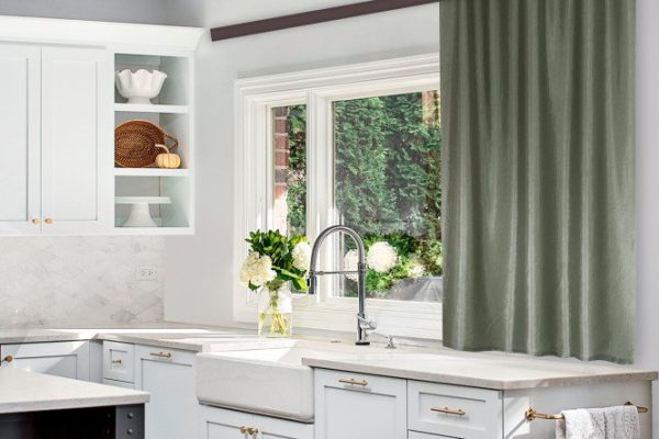 Kitchen curtain WITERRA Tergalet 46235 138x180 cm, 1 piece, gray