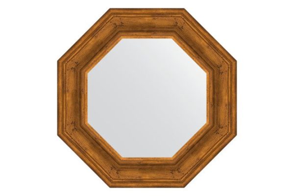 Wall mirror in a molding frame EVOFORM Octagon BY 3823, etched bronze 59.2x59.2 cm