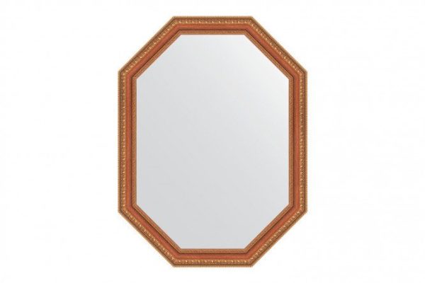 Wall mirror in a baguette frame EVOFORM Polygon BY 7055, bronze beads on wood 61x81 cm