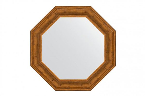 Wall mirror in a molding frame EVOFORM Octagon BY 7367, etched bronze 74x74 cm