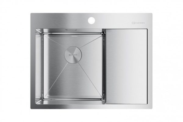Inset sink with wing OMOIKIRI Akisame 65-IN-L 4973058, stainless steel 65x51x20 cm
