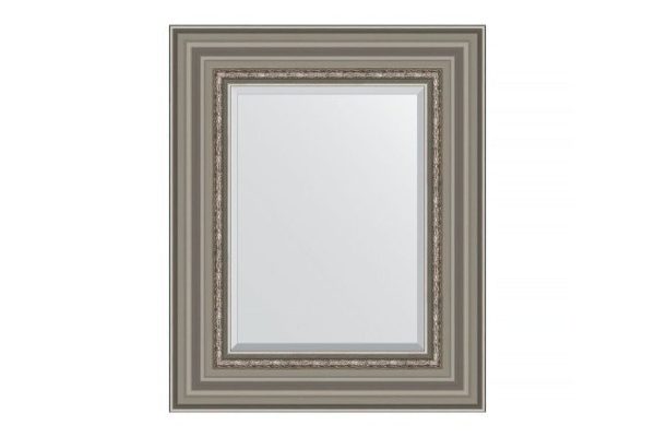 Wall mirror with bevel in a baguette frame EVOFORM BY 1369 Roman silver 46x56 cm