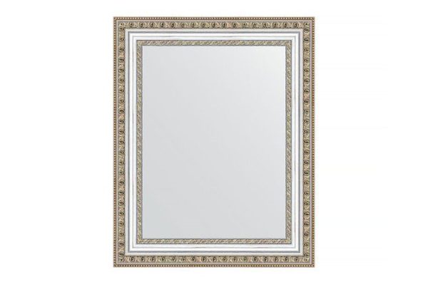 Wall mirror in a baguette frame EVOFORM BY 1349 gold beads on silver 41x51 cm