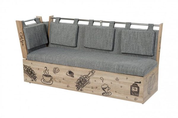 Straight bench Rodengo with sleeping place 189x88x66 cm