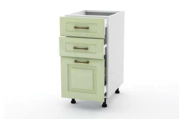 Set of fronts for a floor cabinet with 3 drawers Bella