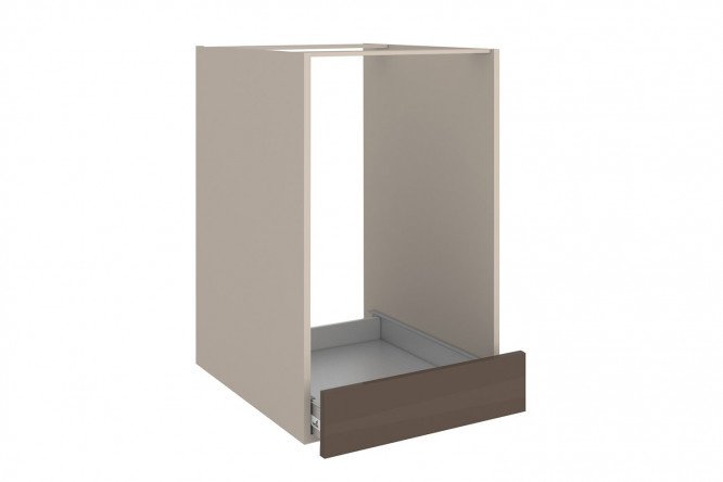 Front for a floor cabinet for appliances with a drawer Amika 44.6x11.6 cm, glossy truffle brown color