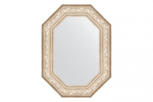 Wall mirror in a baguette frame EVOFORM Polygon BY 7253, silver vignette 60x80 cm