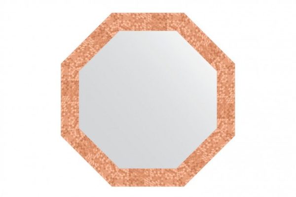 Wall mirror in a baguette frame EVOFORM Octagon BY 7307, copper honeycomb 67x67 cm