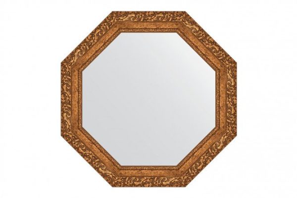 Wall mirror in a baguette frame EVOFORM Octagon BY 7333, bronze vignette 70x70 cm
