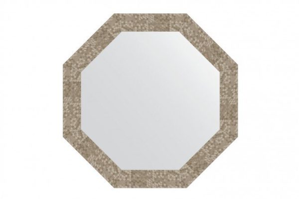 Wall mirror in a baguette frame EVOFORM Octagon BY 7311, titanium honeycomb 67x67 cm