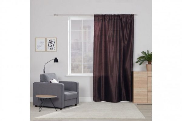 Curtain MITTE Sylvie 140x260 cm, 1 piece, chocolate color