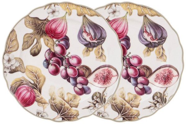 Lefard Village Diner Plates Set Fig Porcelain, 2 pcs.