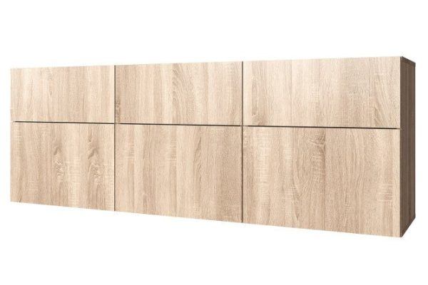 Cabinet 6 drawers Oscar 180x64 with closers, Sonoma oak