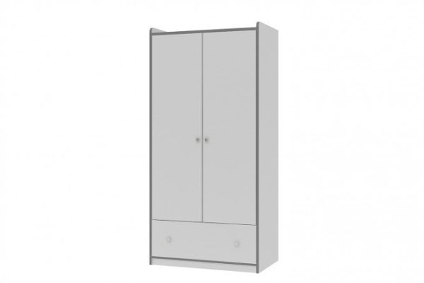 Wardrobe 2-door Silver 102x210x60 cm