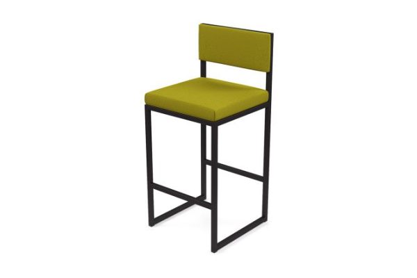 Bar stool Horeca Barnes 40x100x40 cm, upholstery green, legs black