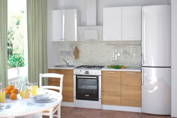 Amika modular kitchen set 1.4 m white/Halifax oak